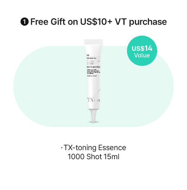 1 Free Gift on US$10+ VT Purchase US$14 Value TX-toning Essence 1000 Shot 15ml