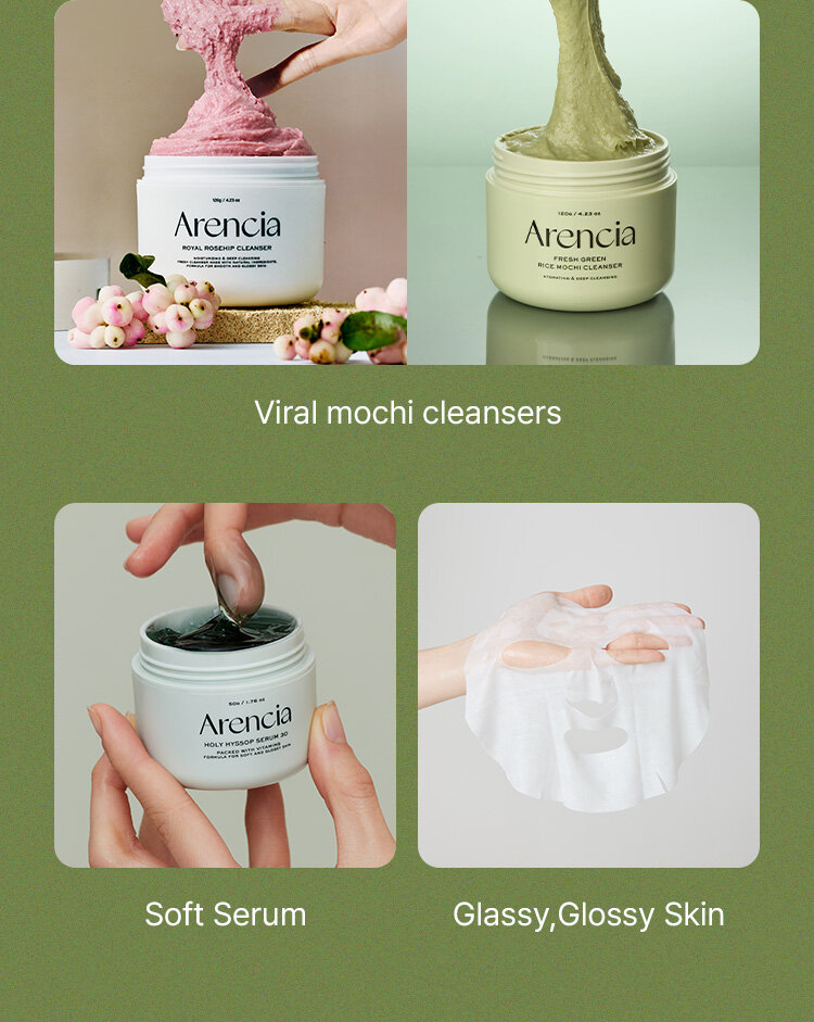 Viral mochi cleansers Soft Serum Glassy,Glossy Skin