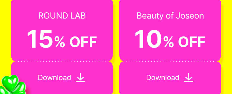 roundlab 15% off Download Beauty of joseon 10% off Download