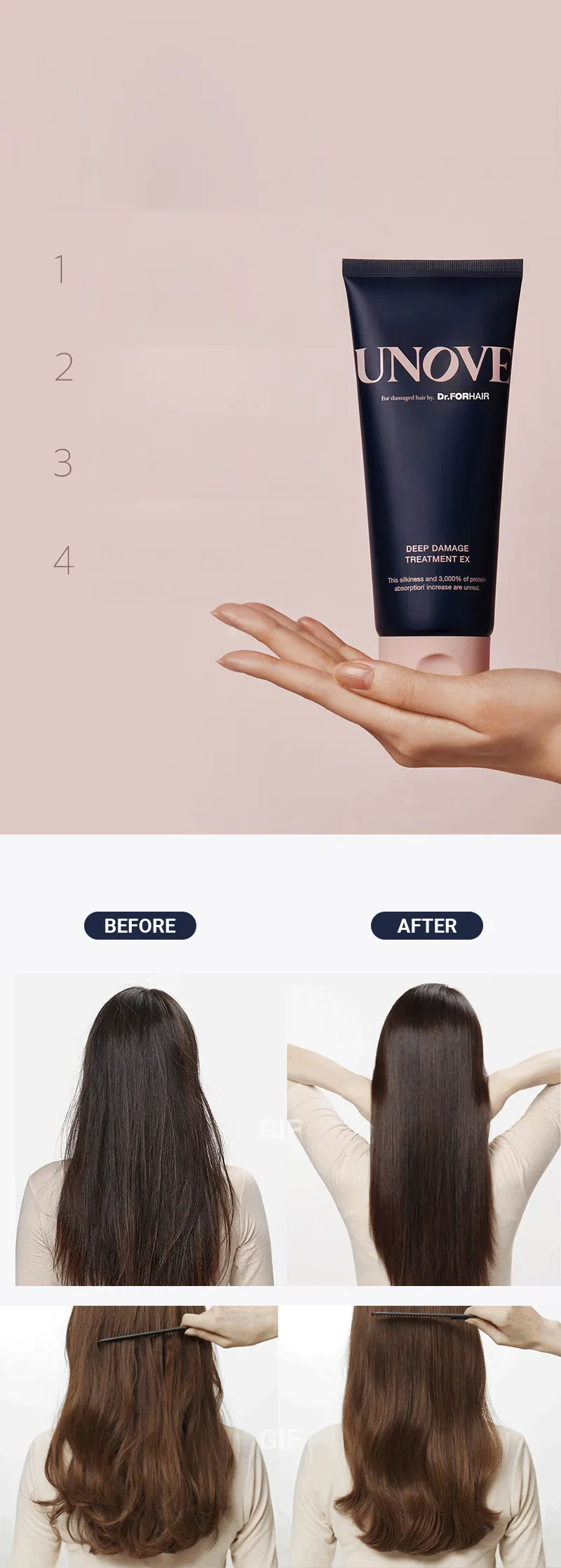 UNOVE ★2025 Awards★ UNOVE Deep Damage Treatment EX 320ml Duo Set (+Freeze Calming Conditioner 30ml)