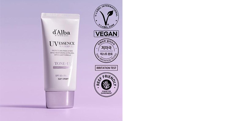 d'Alba Waterful Tone Up Sun Cream Purple 50mL | OLIVE YOUNG