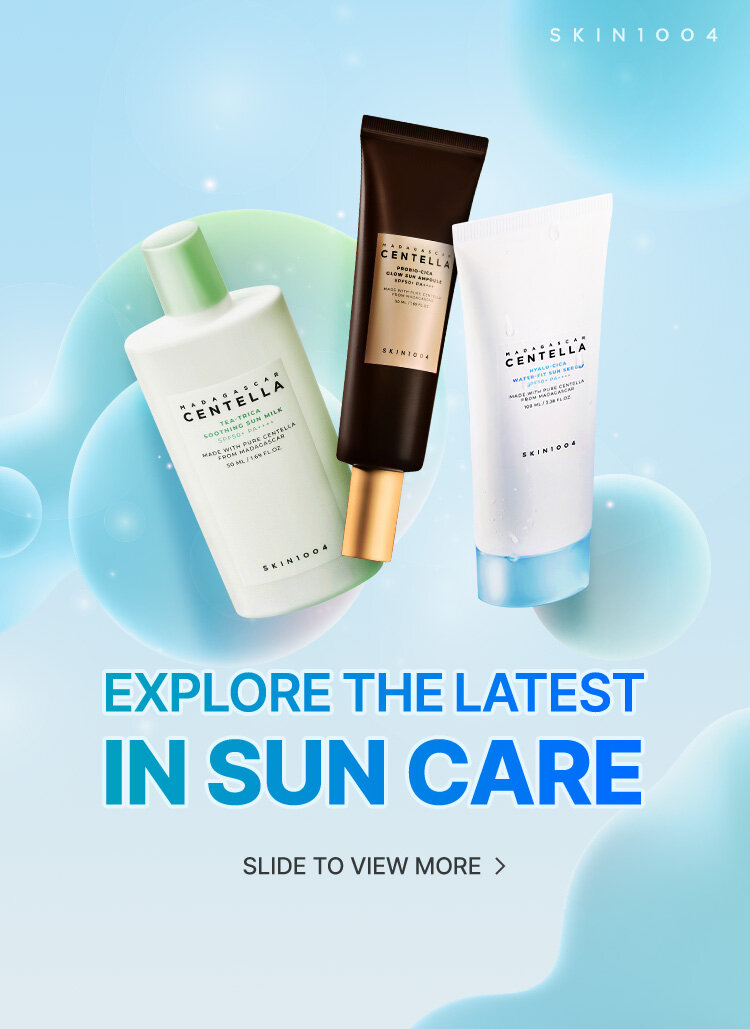 SKIN1004 EXPLORE THE LATEST IN SUN CARE SLIDE TO VIEW MORE