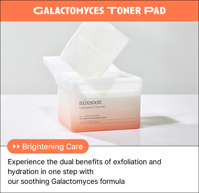 GALACTOMYCES TONER PAD Brightening Care Experience the dual benefits of exfoliation and hydration in one step with our soothing Galactomyces formula