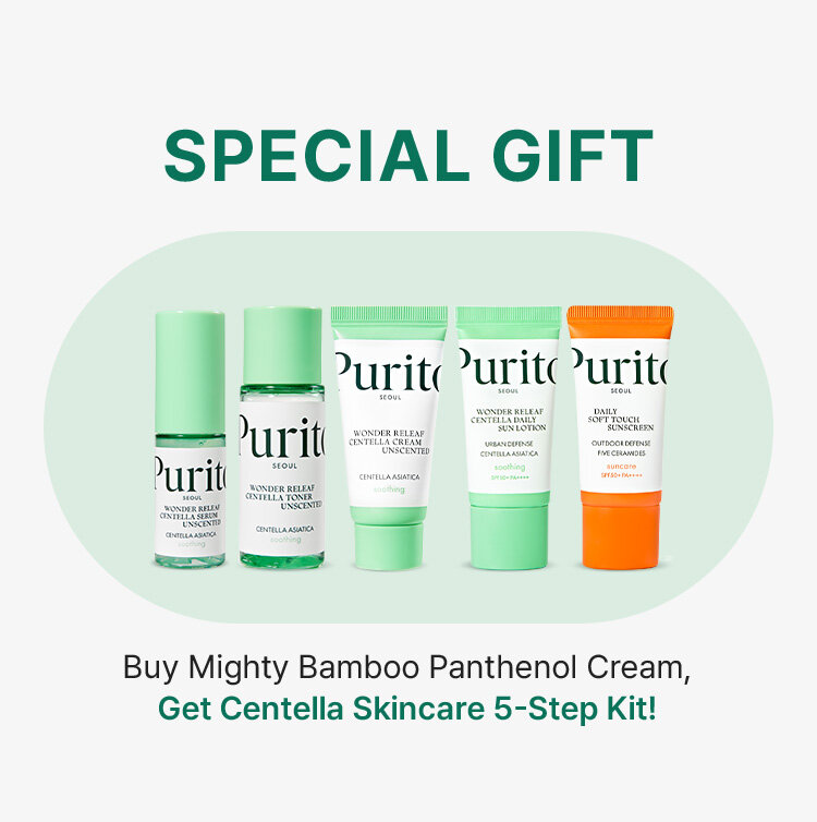 SPECIAL GIFT Buy Mighty Bamboo Panthenol Cream, Get Centella Skincare 5-Step Kit!