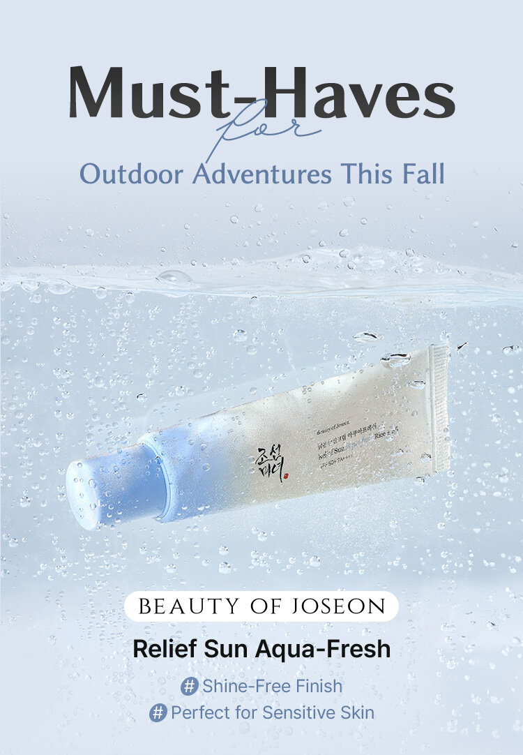 Must-Haves Outdoor Adventures This Fall BEAUTY OF JOSEON Relief Sun Aqua-Fresh #Shine-Free Finish #Perfect for Sensitive Skin