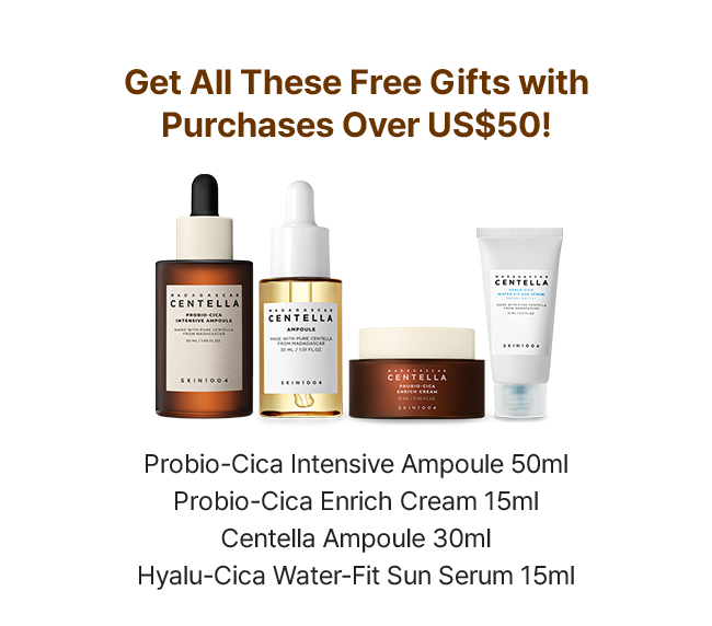 Get All These Free Gifts with Purchases Over US$50!