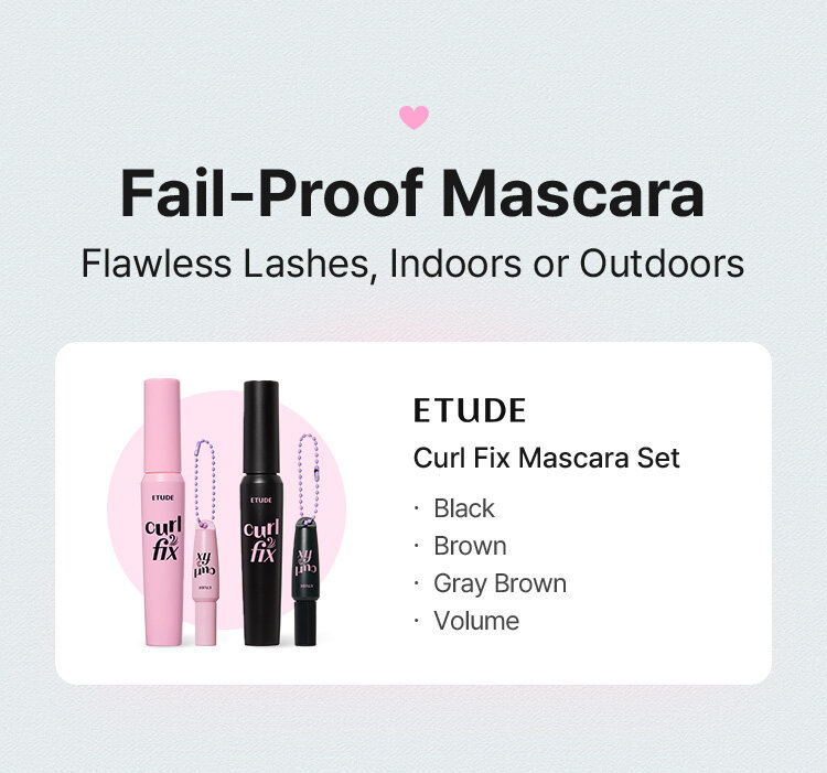 ETUDE Curl Fix Mascara Set ㆍ Black ㆍ Brown ㆍ Gray Brown ㆍ Volume