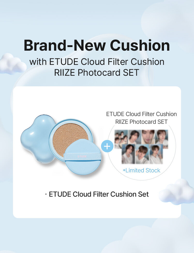 ETUDE Cloud Filter Cushion RIIZE Photocard SET *Limited Stock ㆍETUDE Cloud Filter Cushion Set