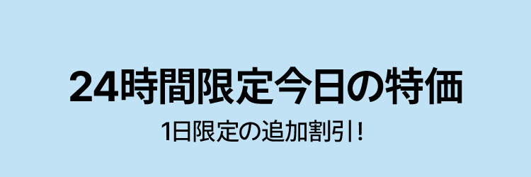 24時間限定今日の特価 1日限定の追加割引！
