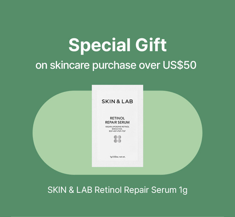 Special Gift
                    on skincare purchase over US$50 SKIN & LAB Retinol Repair Serum 1g
