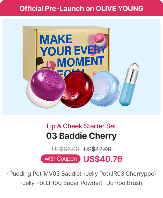 Official Pre-Launch on OLIVE YOUNG Lip & Cheek Starter Set 03 Baddie Cherry