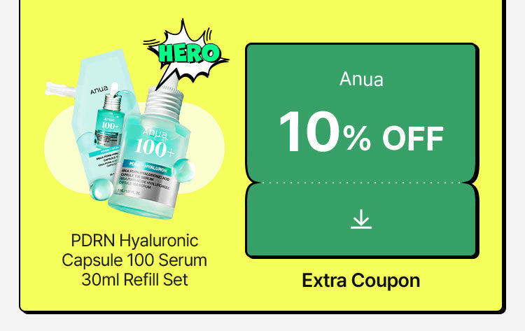 PDRN Hyaluronic Capsule 100 Serum 30ml Refill Set Anua 10% OFF Extra Coupon