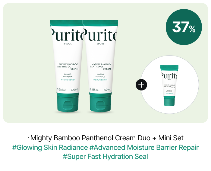 37% ・Mighty Bamboo Panthenol Cream Duo + Mini Set #Glowing Skin Radiance #Advanced Moisture Barrier Repair #Super Fast Hydration Seal