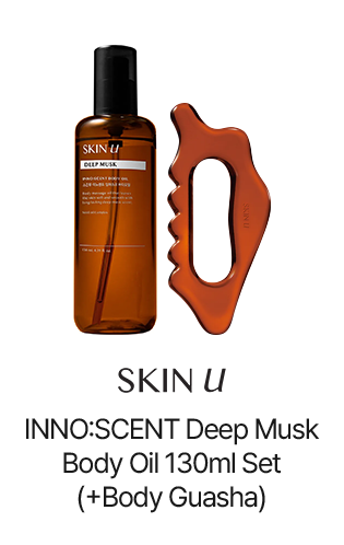 skinu INNO:SCENT Deep Musk Body Oil 130ml Set (+Body Guasha)