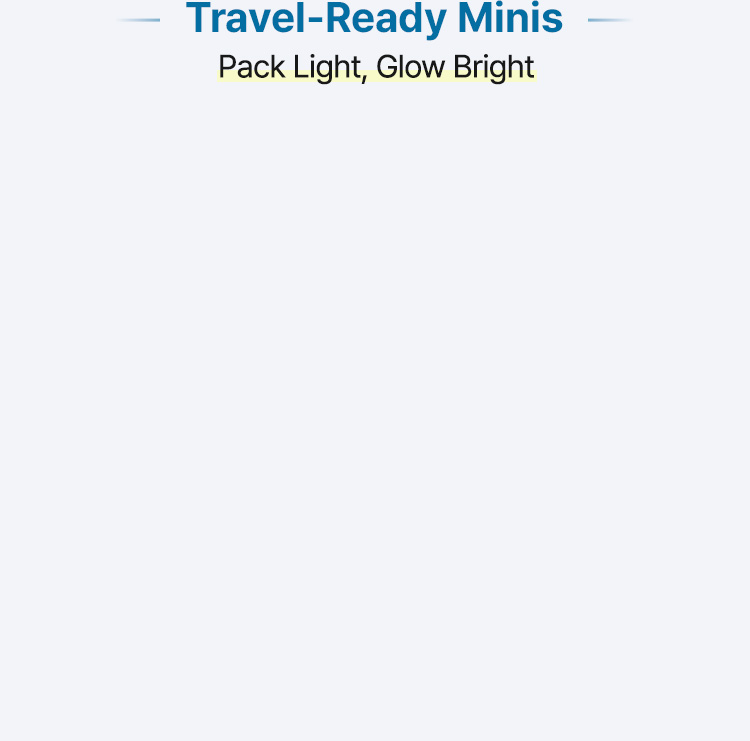 Travel-Ready Minis Pack Light, Glow Bright
