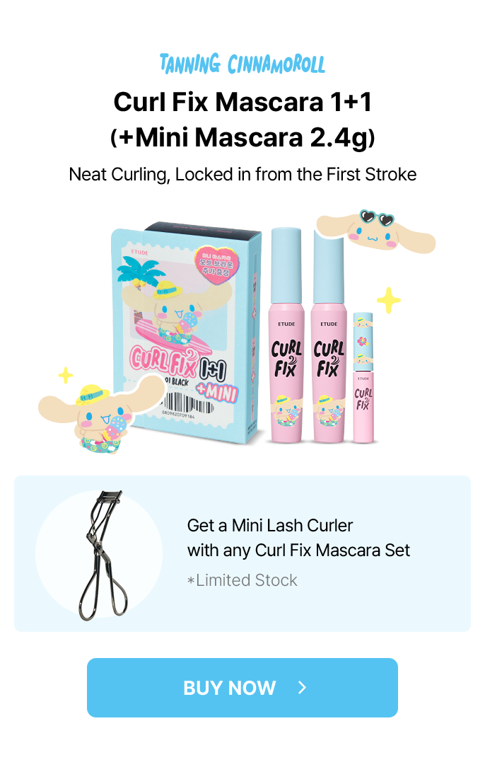 TANPING CINNAMOROLL: Curl Fix Mascara 1+1 (+Mini Mascara 2.4g) – Get a Mini Lash Curler with any Curl Fix Mascara Set (Limited Stock)