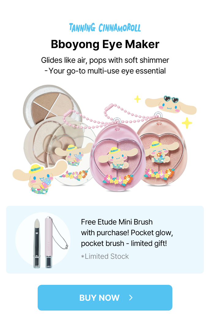TANPING CINNAMOROLL: Bbooyong Eye Maker – Five Etude Mini-blush with purchase! Pocket glow, pocket blush included (Limited Stock)