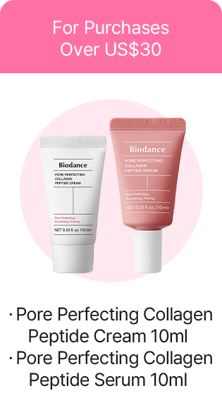 For Purchases Over US$30 – Pore Perfecting Collagen Peptide Cream 10ml + Pore Perfecting Collagen Peptide Serum 10ml