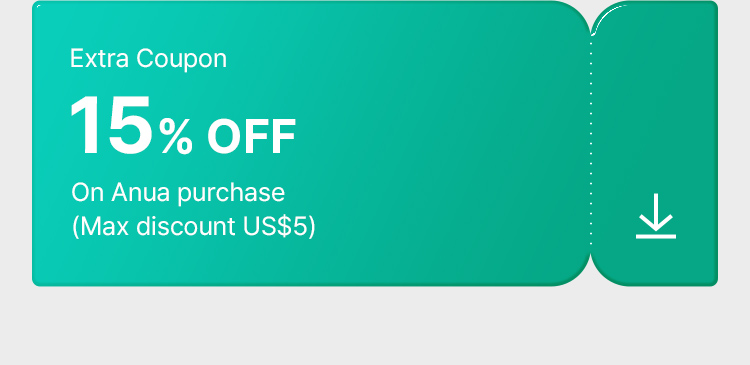 Extra Coupon 15% OFF On Anua purchase (Max discount US$5)