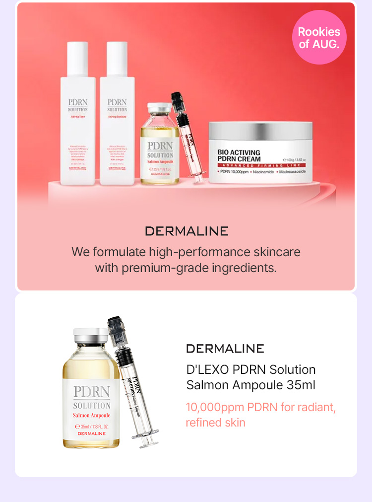 DERMALINE D'LEXO PDRN Solution Salmon Ampoule 35ml 10,000ppm PDRN for radiant, refined skin