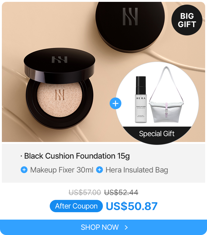 Black Cushion Foundation 15g Makeup Fixer 30ml Hera Insulated Bag US57.00US52.44 After Coupon US$50.87