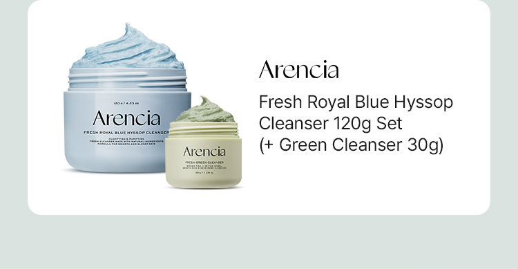 Arencia Fresh Royal Blue Hyssop Cleanser 120g Set (+ Green Cleanser 30g)