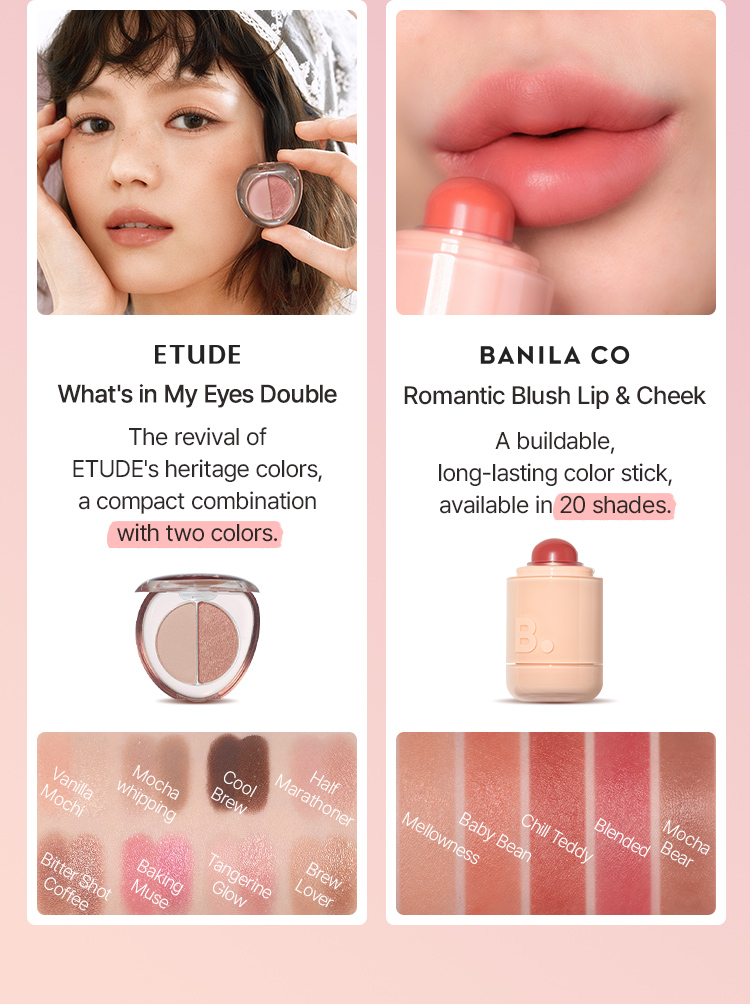Etude What's in My Eyes Double banilaco Romantic Blush Lip & Cheek