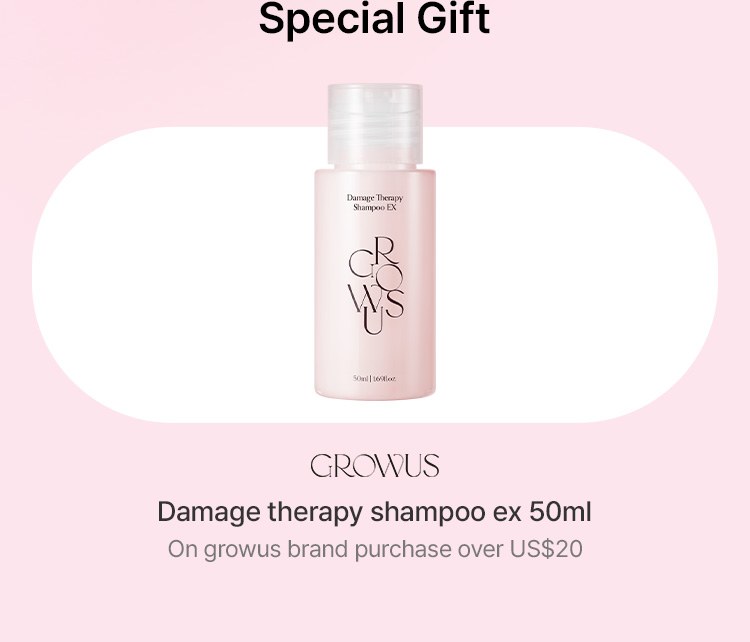Special Gift GROWUS growus damage therapy shampoo ex 50ml on growus brand purchase over $20