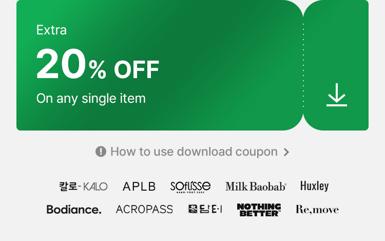 Extra 20% OFF On any single item 