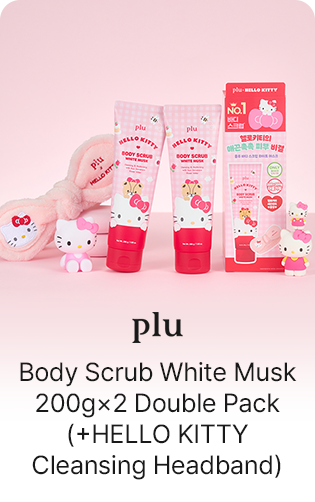 plu: Body Scrub White Musk 200g×2 Double Pack (+HELLO KITTY Cleansing Headband)