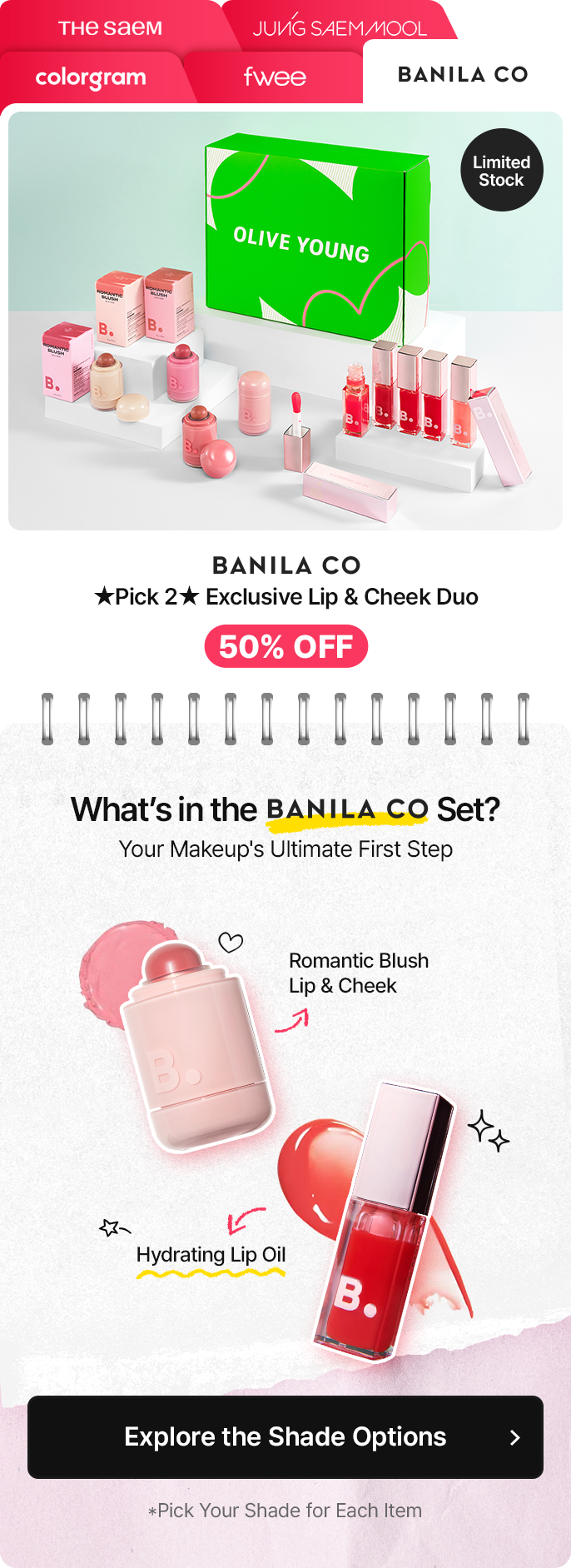 BANILA CO ★Pick 2★ Exclusive Lip & Cheek Duo