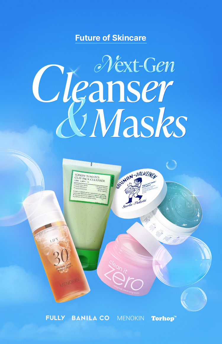 Future of Skincare Next-Gen Cleanser & Masks FULLY · BANILA CO · MEDIHEAL · Tsururi