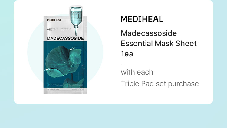 MEDIHEAL Madecassoside Essential Mask Sheet 1ea with each Triple Pad set purchase
