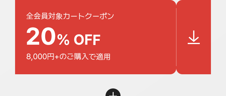 全会員対象カートクーポン 20% OFF 8,000円+のご購入で適用