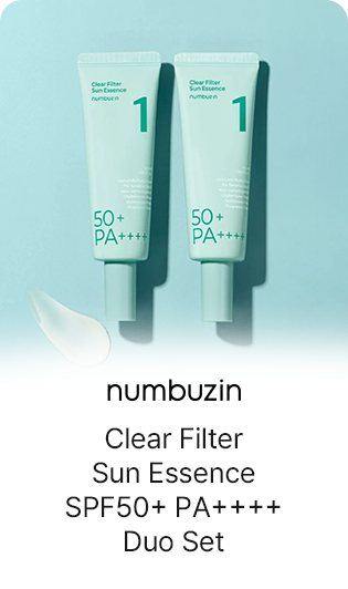 numbuzin: Clear Filter Sun Essence SPF50+ PA++++ Duo Set