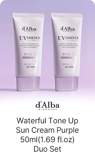 d’Alba: Waterful Tone Up Sun Cream Purple 50ml (1.69 fl.oz) Duo Set