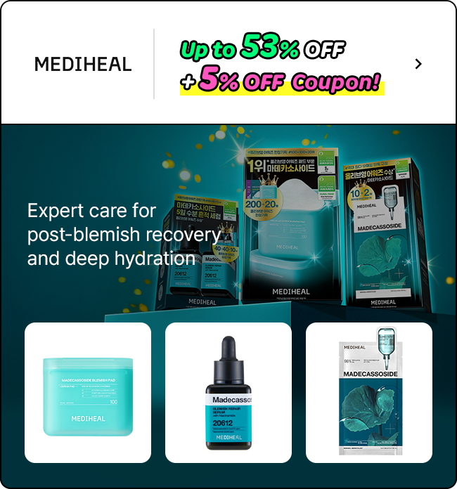 MEDIHEAL UP TO 53% OFF + 5% OFF Coupon! Expert care for post-blemish recovery and deep hydration