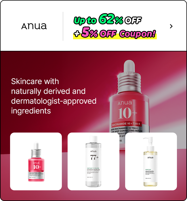 Anua UP TO 62% OFF + 5% OFF Coupon! Skincare with naturally derived and dermatologist-approved ingredients