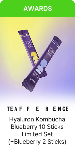 AWARDS TEAFFERENCE Hyaluron Kombucha Blueberry 10 Sticks Limited Set (+Blueberry 2 Sticks)