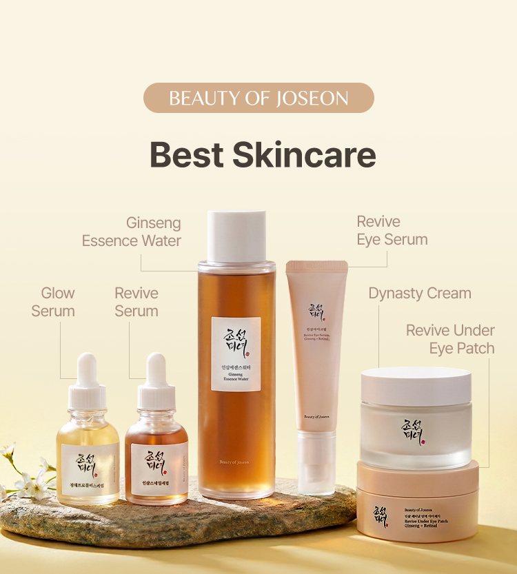 Beauty of Joseon Best Skincare Ginseng Essence Water Glow Serum Dynasty Cream Revive Under Eye Patch Revive Serum