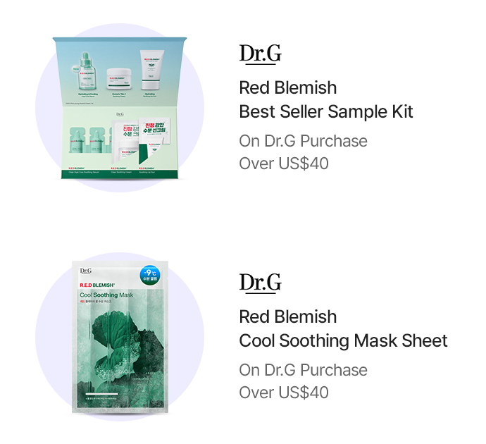 Dr.G Red Blemish Best Seller Sample Kit / Dr.G Red Blemish Cool Soothing Mask Sheet