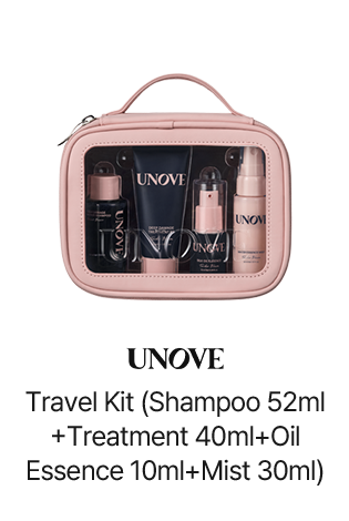 UNOVE Travel Kit (Shampoo 52ml+Treatment 40ml+Oil Essence 10ml+Mist 30ml)