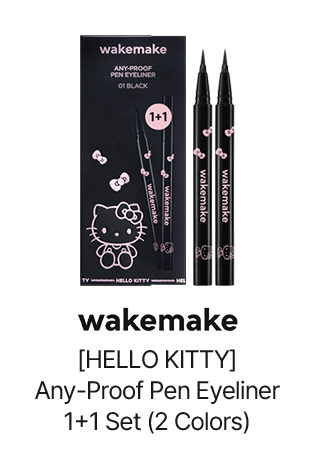 [HELLO KITTY] Any-Proof Pen Eyeliner 1+1 Set (2 Colors)