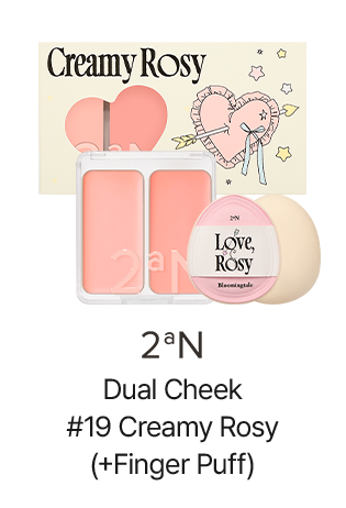 2aN Dual Cheek #19 Creamy Rosy (+Finger Puff)