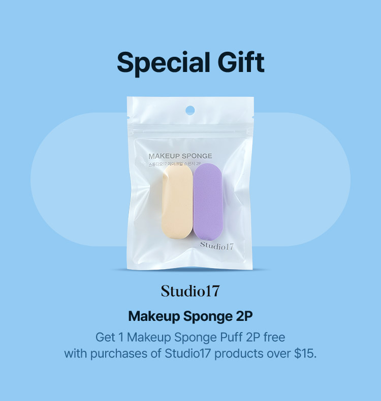 Makeup Sponge 2P / Get 1 Makeup Sponge Puff 2P free with purchases of Studio17 products over USD $15.