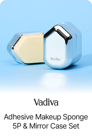 Adhesive Makeup Sponge 5P & Mirror Case Set