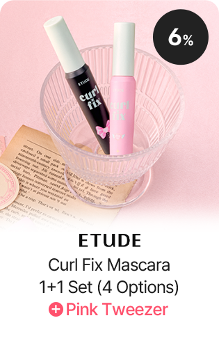 ETUDE Curl Fix Mascara 1+1 Set (4 Options) + Pink Tweezer
