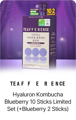 TEAFFERENCE Hyaluron Kombucha Blueberry 10 Sticks Limited Set (+Blueberry 2 Sticks)