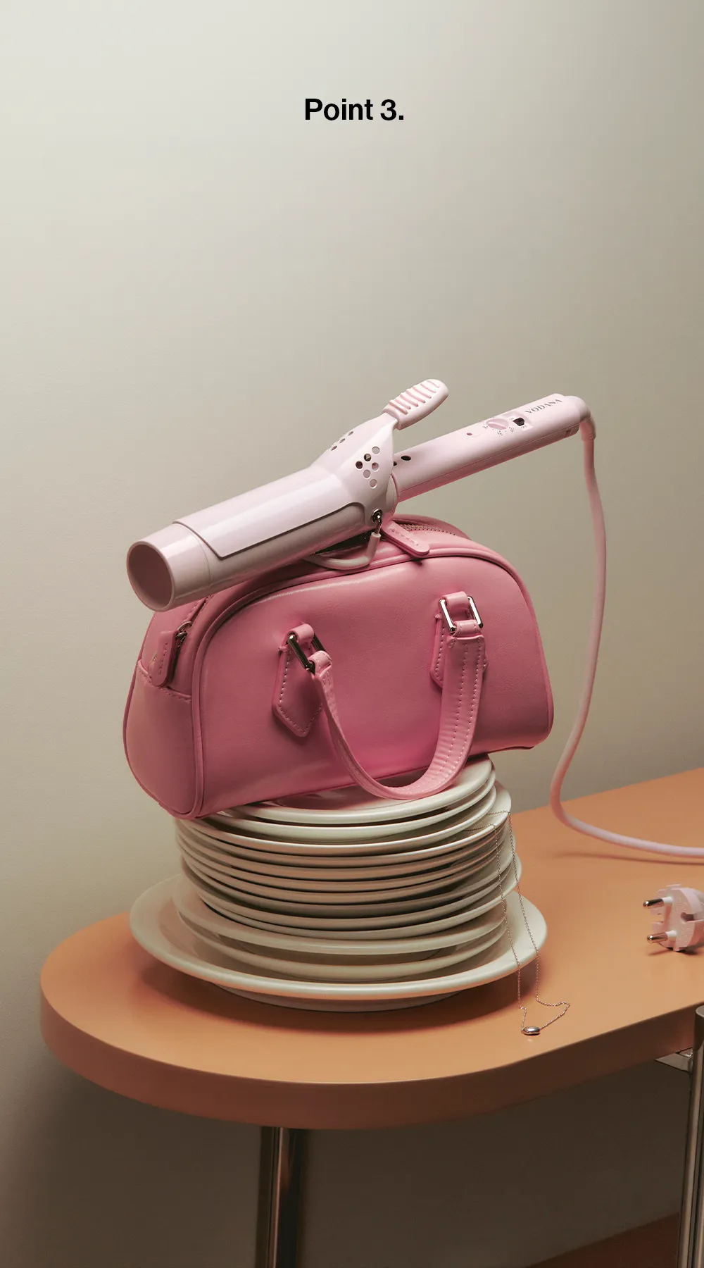 vodana Glamwave Curling Iron 40mm Powder Pink | OLIVE YOUNG Global