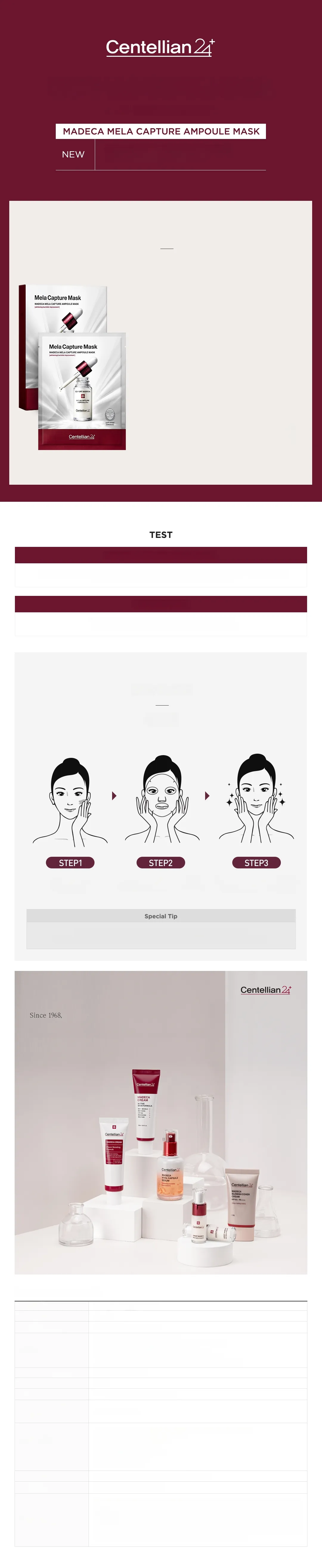 Centellian24 Expert Madeca Mela Capture Ampoule Mask Sheet 1ea